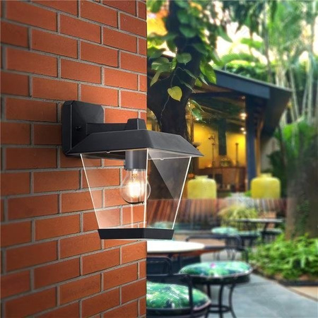 Lampa zewnętrzna ścienna ozdobna czarna 215x170x235mm
