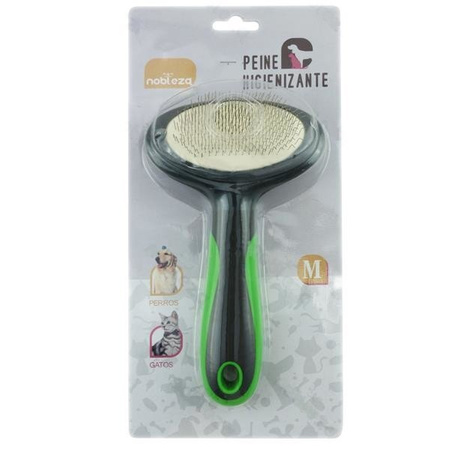Szczotka do wyczesywania sierści czarno-zielona M 18,2x10,5cm