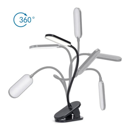 Lampka biurkowa LED czarna na klips