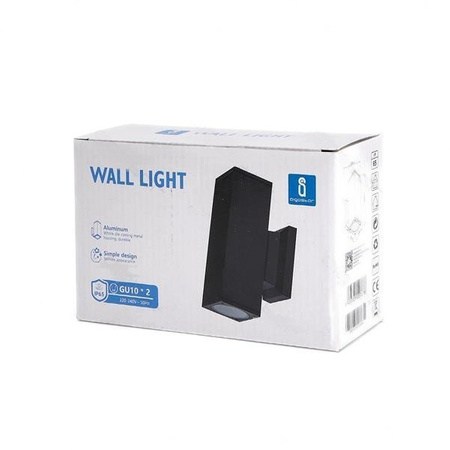 Lampa zewnętrzna ścienna kwadratowa  czarna 168x60x106mm