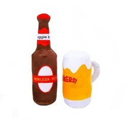Zestaw pluszowa zabawka piwo kufel z piszczałką