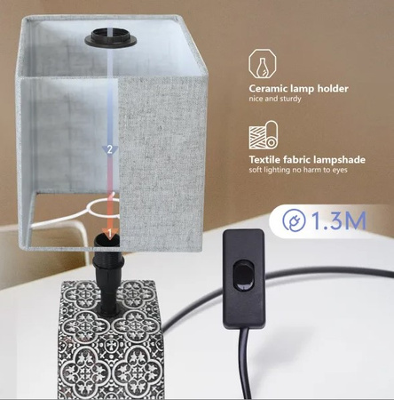 Lampka stołowa 36x24x24cm brązowa