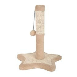 Drapak dla kota słupek z pluszową kulką na sznurku beżowy gwiazda  L33,5*W33,5*H38cm