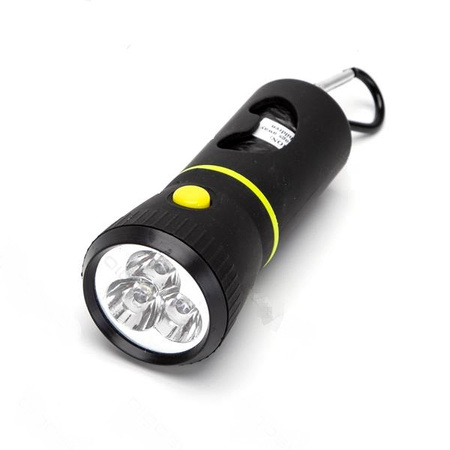 Pojemnik z latarką + 3 rolki woreczków na odchody czarny