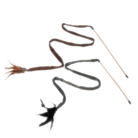 Zabawka wędka z piórkiem dla kota 