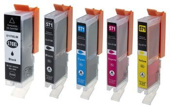 Zestaw 5x tusz do Canon PGI 570 XL / CLI 571 XL zamienniki