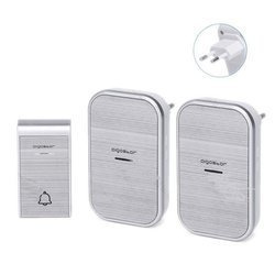 Dzwonek do drzwi + 2 odbiorniki srebrny