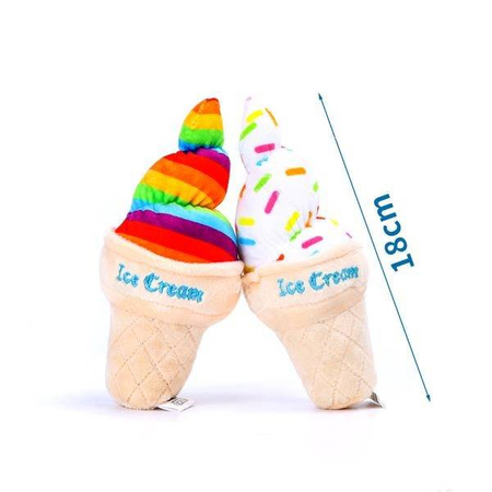 Pluszowa zabawka lody z piszczałką 1szt