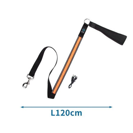 Świecąca smycz LED dla psa 120 cm pomarańczowa