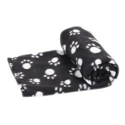 Koc dla psa/kota 120x100cm czarny w łapki M
