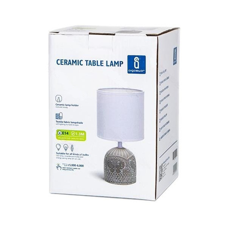 Lampka stołowa 26x13x13cm szary beż