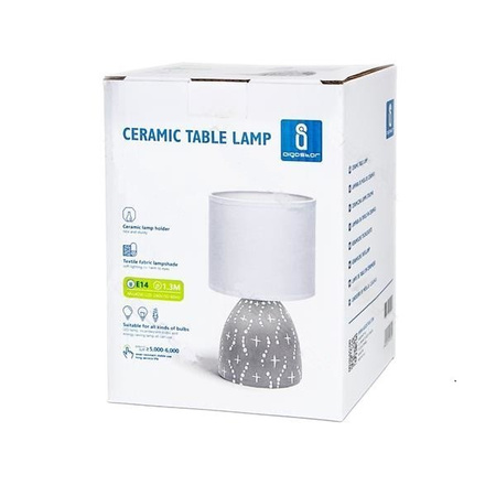 Lampka stołowa 25x14x14cm szara