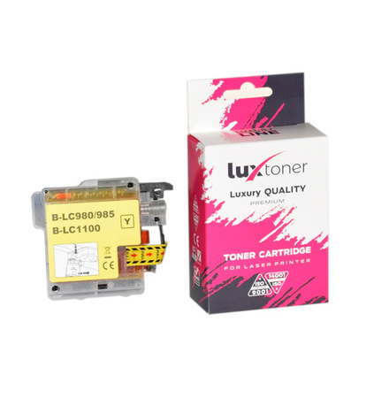 Tusz zamienny do Brother LC980 LC1100 żółty LUXTONER (01)