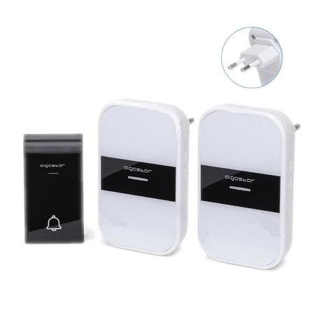 Dzwonek do drzwi + 2 odbiorniki biało-czarny