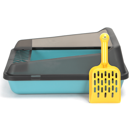 Kuweta dla kota niebieska