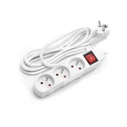 Przedłużacz sieciowy biały 5m z wyłącznikiem