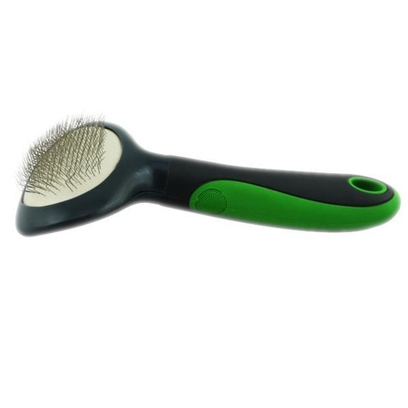 Szczotka do wyczesywania sierści czarno-zielona M 18,2x10,5cm
