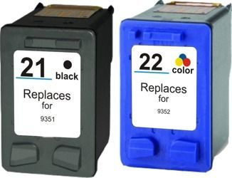 Zestaw 2x tusz do HP 21 XL HP 22 XL CMYK zamienniki