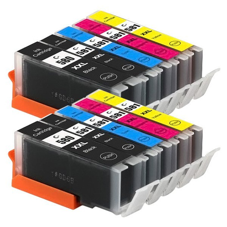 Zestaw 10x tusz do Canon PGI-580 CLI-581 CMYK zamienniki