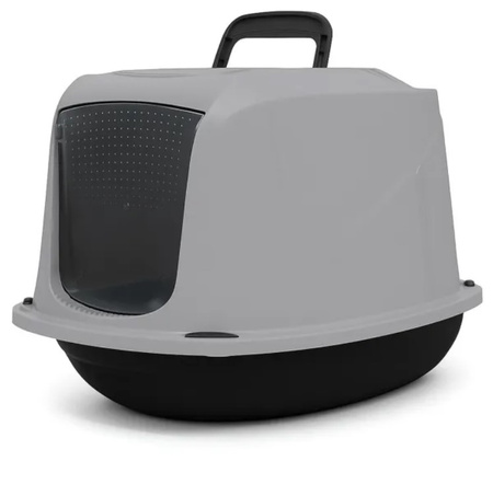 Zabudowana kuweta dla kota 34,5x36x45cm szaro-czarna