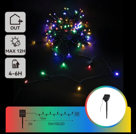  Lampki dekoracyjne LED bezprzewodowe solarne kolorowe