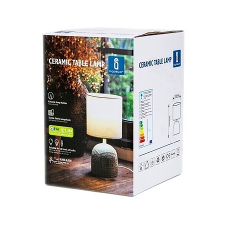 Lampka stołowa 26x13x13cm szary beż