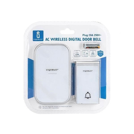 Dzwonek do drzwi biało-srebrny