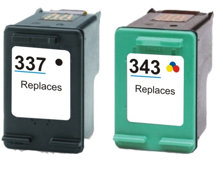 Zestaw 2x tusz do HP 337 XL I 343 XL zamienniki