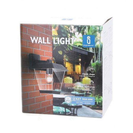 Lampa zewnętrzna ścienna ozdobna czarna 215x170x235mm