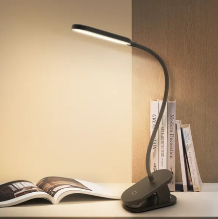 Lampka biurkowa LED czarna na klips