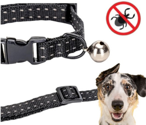 Regulowana obroża przeciw pasożytom 20-33cm czarna