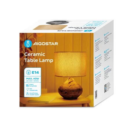 Lampka stołowa brązowo-szara