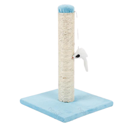 Drapak dla kota słupek z zabawką niebieski L25*W25*H35cm