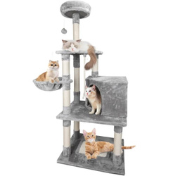 Drapak dla kota szary wysoki 148x89x45