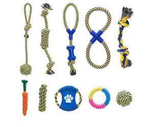 Zestaw zabawek z bawełnianego sznura dla zwierząt (10 sztuk)