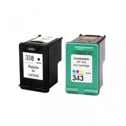 Zestaw 2x tusz do HP 338 XL I 343 XL zamienniki