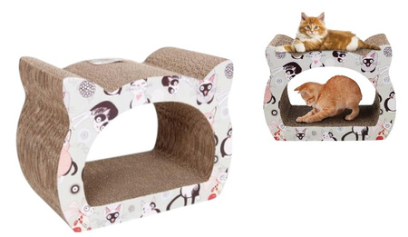 Drapak kartonowy z kocimiętką dla kota 39 x 29 x 22 cm