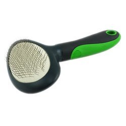 Szczotka do wyczesywania sierści czarno-zielona M 18,2x10,5cm