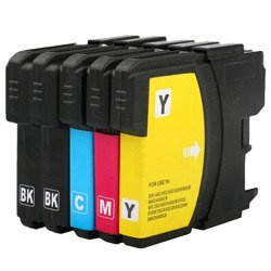 Zestaw 5x tusz do Brother LC980 LC1100 XL CMYK zamienniki