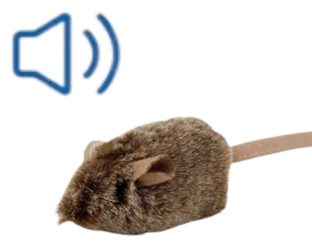 Zabawka dla kota myszka brązowa