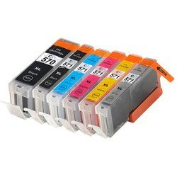 Zestaw 6x tusz do Canon PGI 570 XL / CLI 571 XL zamienniki