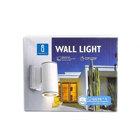 Lampa zewnętrzna ścienna biała 123x60x104,5mm