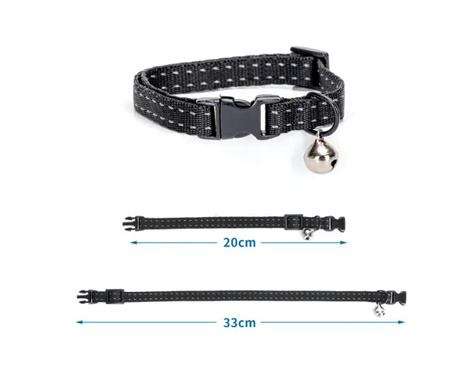 Regulowana obroża przeciw pasożytom 20-33cm czarna