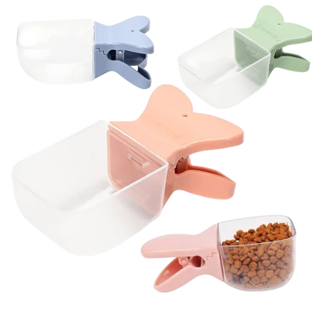 Łyżka do karmy z klipsem do zamykania torebek