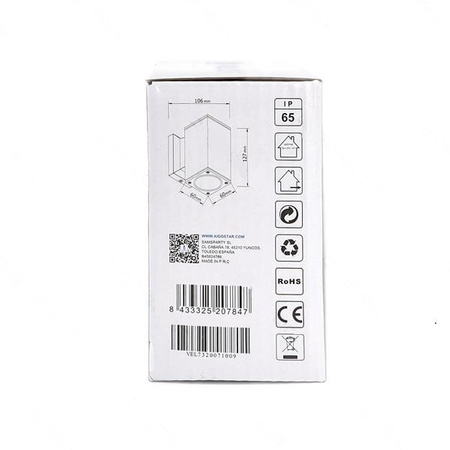 Lampa zewnętrzna ścienna kwadratowa biała 127x60x106mm