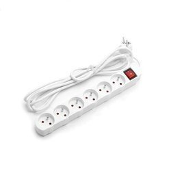 Przedłużacz sieciowy biały 5m z wyłącznikiem