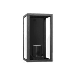 Lampa zewnętrzna ścienna ozdobna prostokątna czarna 215x170x235mm