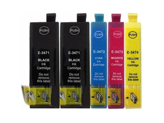 Zestaw 5x tusz do Epson T3471-T3474 XL CMYK + K zamiennik