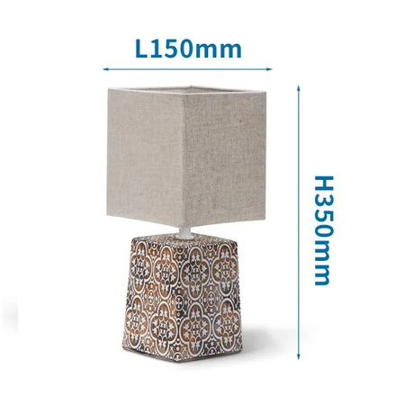 Lampka stołowa 36x24x24cm brązowa