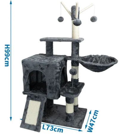 Drapak dla kota szary 42x34x98